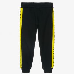 Balmain-Black & Yellow Logo Joggers | Childrensalon Outlet