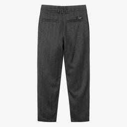Balmain-Boys Black Herringbone Wool Trousers | Childrensalon Outlet