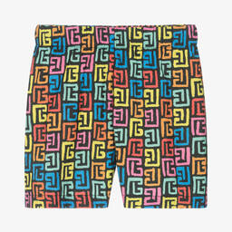Balmain-Boys Black Monogram Swim Shorts | Childrensalon Outlet