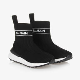 Balmain-Boys Black Sock High Trainers | Childrensalon Outlet