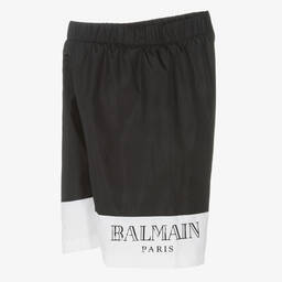 Balmain-Boys Black Stripe Swim Shorts | Childrensalon Outlet
