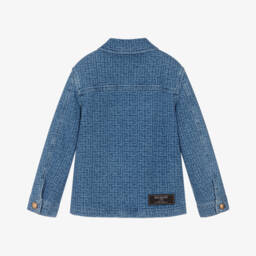 Balmain-Boys Blue Signature Denim Jacket | Childrensalon Outlet