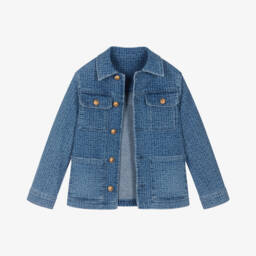 Balmain-Boys Blue Signature Denim Jacket | Childrensalon Outlet