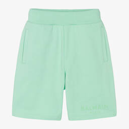 Balmain-Boys Green Cotton Shorts | Childrensalon Outlet