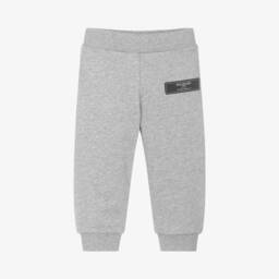 Balmain-Boys Grey Cotton Jersey Trousers | Childrensalon Outlet
