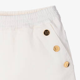 Balmain-Кремовые шорты из хлопкового твила | Childrensalon Outlet