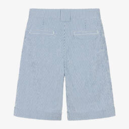Balmain-شورت مخطط أزرق للأولاد من قماش سييرساكر | Childrensalon Outlet