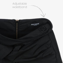 Balmain-Черные хлопковые шорты с завязками для девочек | Childrensalon Outlet