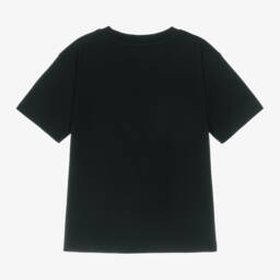 Balmain-تيشيرت بشعار ديامونتي قطن لون أسود للبنات | Childrensalon Outlet