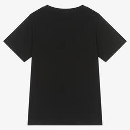 Balmain-Girls Black Gold Studded Cotton T-Shirt | Childrensalon Outlet