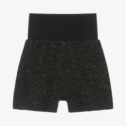 Balmain-شورت مزيج صوف لون أسود وذهبي للبنات | Childrensalon Outlet