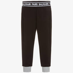 Balmain-Girls Black Jersey Joggers | Childrensalon Outlet