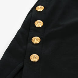 Balmain-Girls Black Jersey Midi Skirt | Childrensalon Outlet