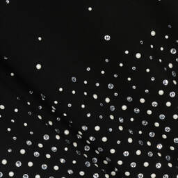 Balmain-Girls Black Milano Jersey Diamanté Dress | Childrensalon Outlet