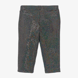 Balmain-Girls Black Sequinned Cycling Shorts | Childrensalon Outlet