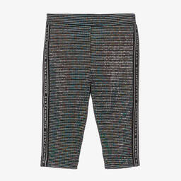 Balmain-Girls Black Sequinned Cycling Shorts | Childrensalon Outlet