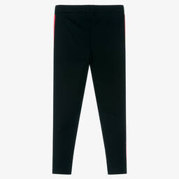 Balmain-Girls Black Stripe Leggings | Childrensalon Outlet