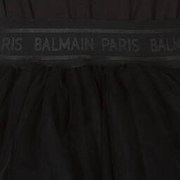 Balmain-Girls Black Tulle Dress  | Childrensalon Outlet