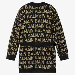 Balmain-Girls Black Wool & Cashmere Cardigan | Childrensalon Outlet