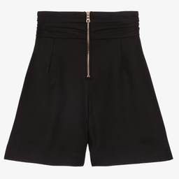 Balmain-Girls Black Wool Shorts | Childrensalon Outlet