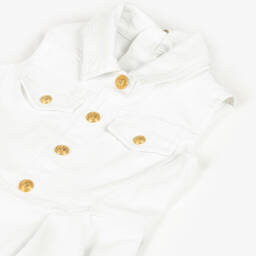 Balmain-Шикарное белое джинсовое платье без рукавов для девочек | Childrensalon Outlet