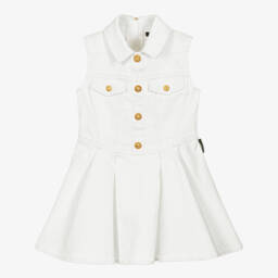 Balmain-Шикарное белое джинсовое платье без рукавов для девочек | Childrensalon Outlet