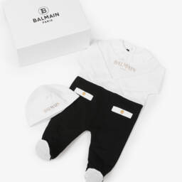 Balmain-طقم أنيق للبنات باللون الأسود | Childrensalon Outlet