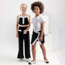 Balmain-Элегантные черные брюки с разрезом для девочек | Childrensalon Outlet