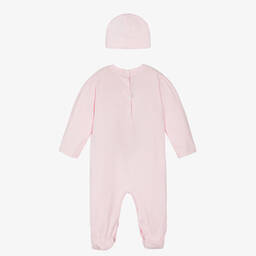 Balmain-طقم أفرول قطن لون زهري للمولودات | Childrensalon Outlet