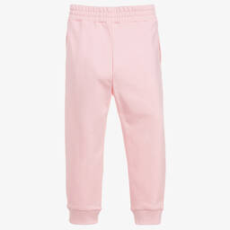Balmain-Girls Pink Cotton Logo Joggers | Childrensalon Outlet