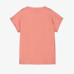 Balmain-Girls Pink Cotton Logo T-Shirt | Childrensalon Outlet