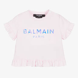 Balmain-Розовая хлопковая футболка | Childrensalon Outlet