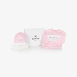 Balmain-طقم بناتي ناعم من القطن الوردي | Childrensalon Outlet