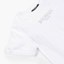 Balmain-تيشيرت قطن بشعار لامع للبنات | Childrensalon Outlet