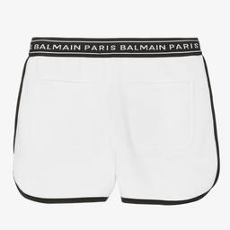 Balmain-Белые хлопковые шорты для девочек | Childrensalon Outlet