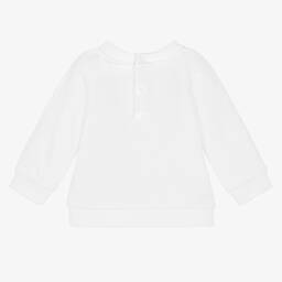 بالمان -سويتشيرت أطفال بناتي قطن لون أبيض | Childrensalon Outlet