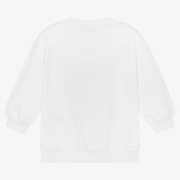 Balmain-Girls White Logo Sweatshirt | Childrensalon Outlet