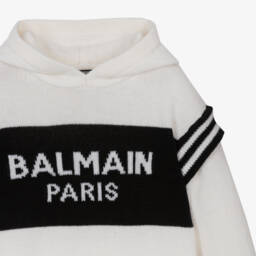 Balmain-Girls Wool & Cashmere Hooded Dress | Childrensalon Outlet