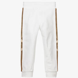 Balmain-Ivory & Gold Logo Joggers | Childrensalon Outlet