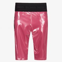 Balmain-Pink Graphic Cycling Shorts | Childrensalon Outlet