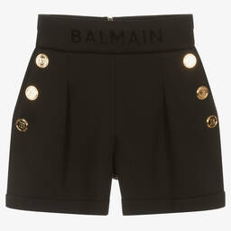 Balmain-شورت تينز بناتي قطن لون أسود | Childrensalon Outlet