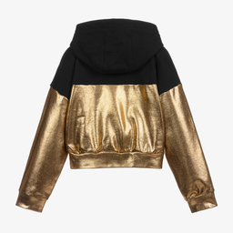 Balmain-Teen Black & Gold Hoodie  | Childrensalon Outlet