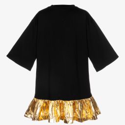 Balmain-Черно-золотистое платье для подростков | Childrensalon Outlet