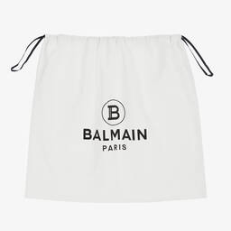Balmain-Teen Black Leather Logo Boots | Childrensalon Outlet