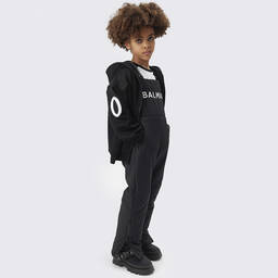 Balmain-Teen Black Padded Ski Salopettes | Childrensalon Outlet