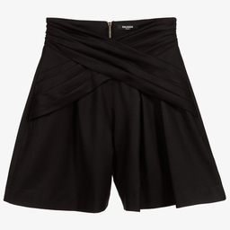 Balmain-Teen Black Pleated Shorts | Childrensalon Outlet