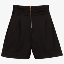 Balmain-Teen Black Pleated Shorts | Childrensalon Outlet