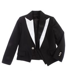 Balmain-Teen Black & White Blazer | Childrensalon Outlet