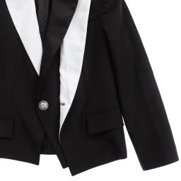 Balmain-Teen Black & White Blazer | Childrensalon Outlet