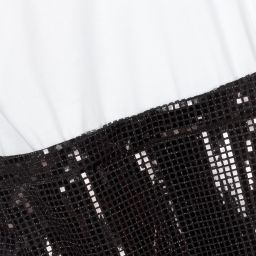 Balmain-Teen Black & White Logo Dress | Childrensalon Outlet